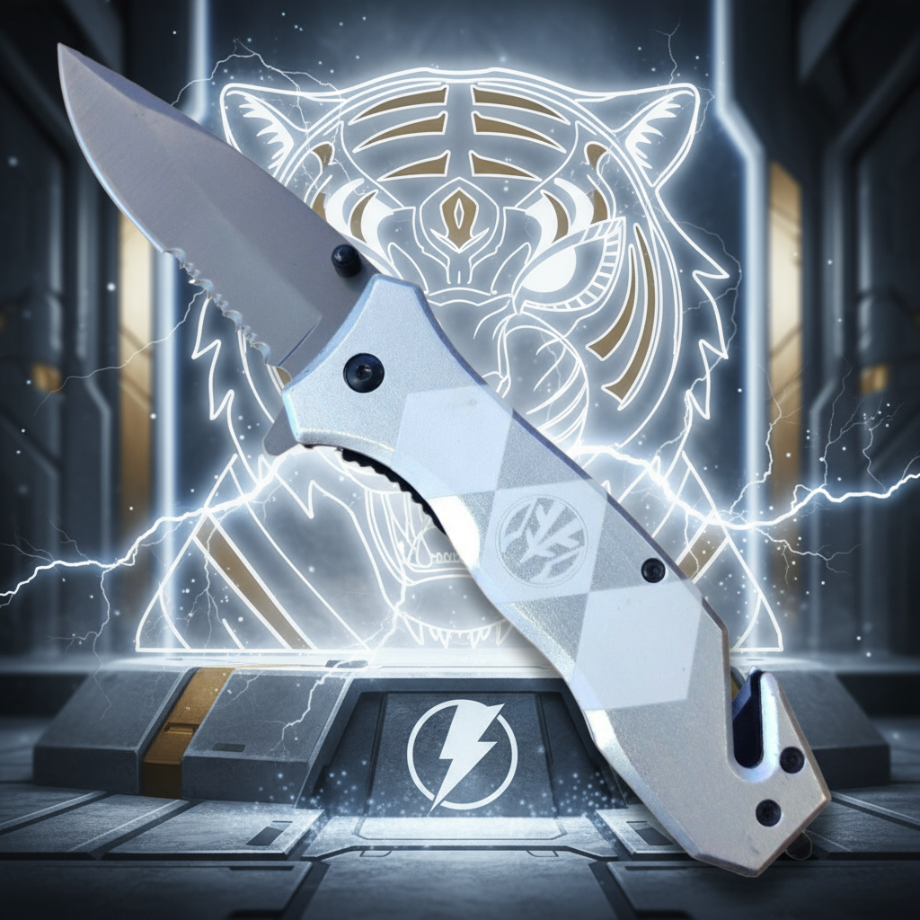 MMPR White Ranger Pocket Knife