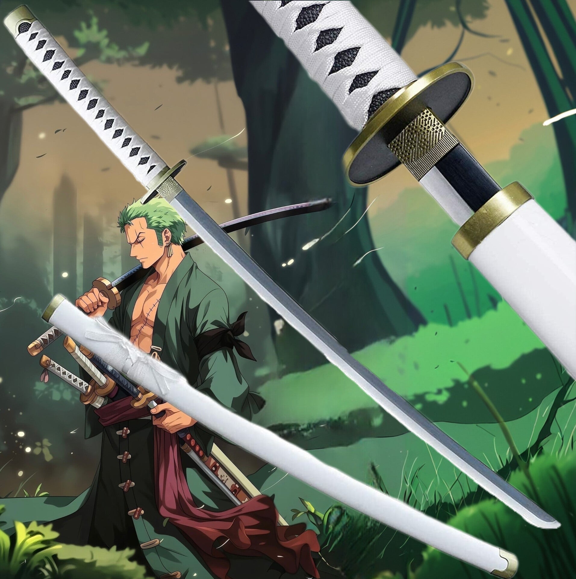 One Piece Sword - Roronoa Zoro's Wado Ichimonji WHITE KATANA