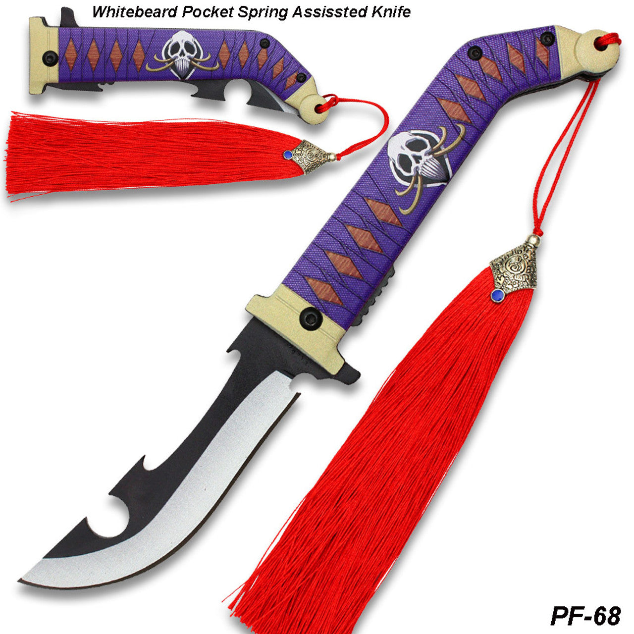 One Piece Knife - Whitebeard Katana SPRING ASSISTED KNIFE