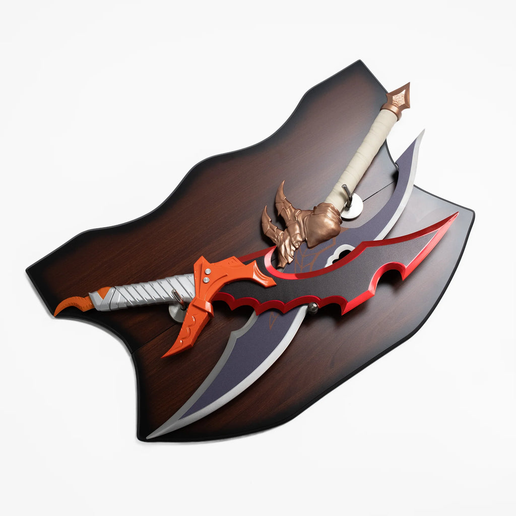 Sung Jinwoo's Kasaka and Knight Killer Metal Pair With Plaque