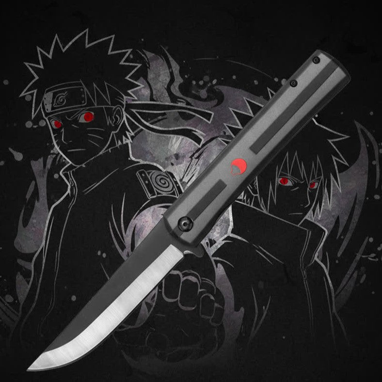 Naruto Sasuke Black Katana Spring Assisted Knife