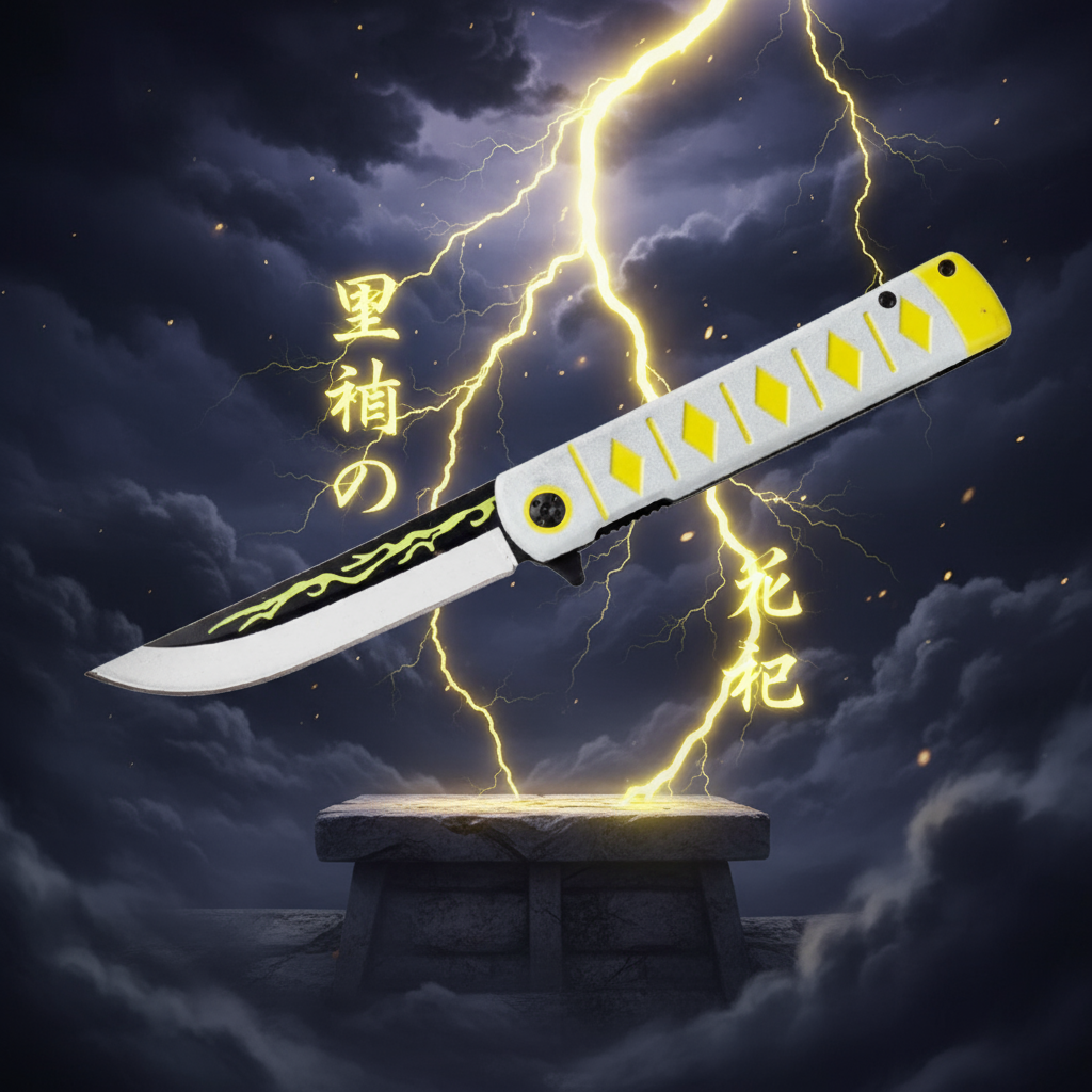 Demon Slayer Zenitsu Katana Spring Assisted Knife