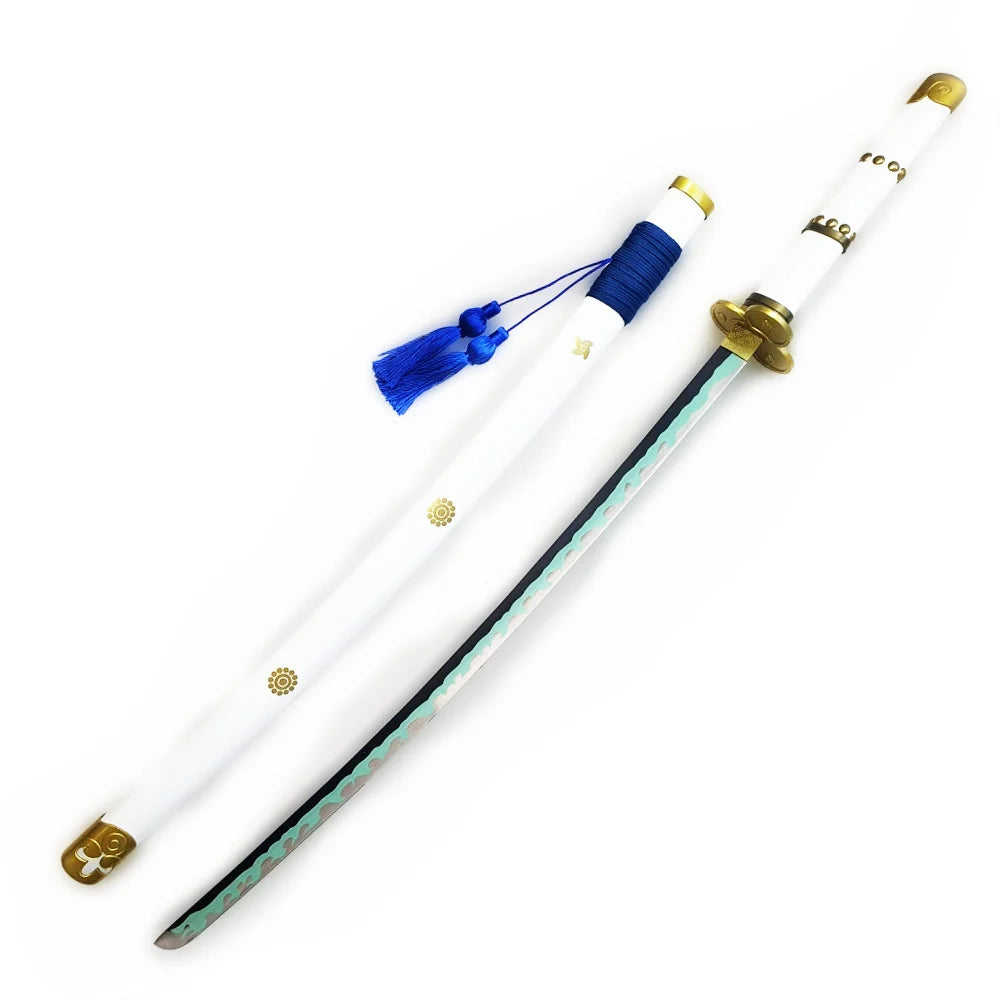 One Piece Sword - Roronoa Zoro's Oden WHITE W/ BLUE TASSLE KATANA